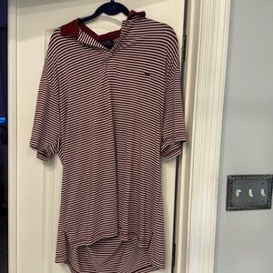 Southern Marsh crimson and white striped polo size XL